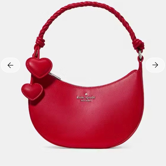 NWT Kate Spade Valentine Nova Braided Handle Small Crescent Crossbody Bag KN610 - Picture 2 of 8